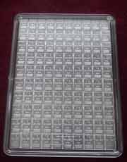 100 x 1g Silber Combibarren - Silbertafel