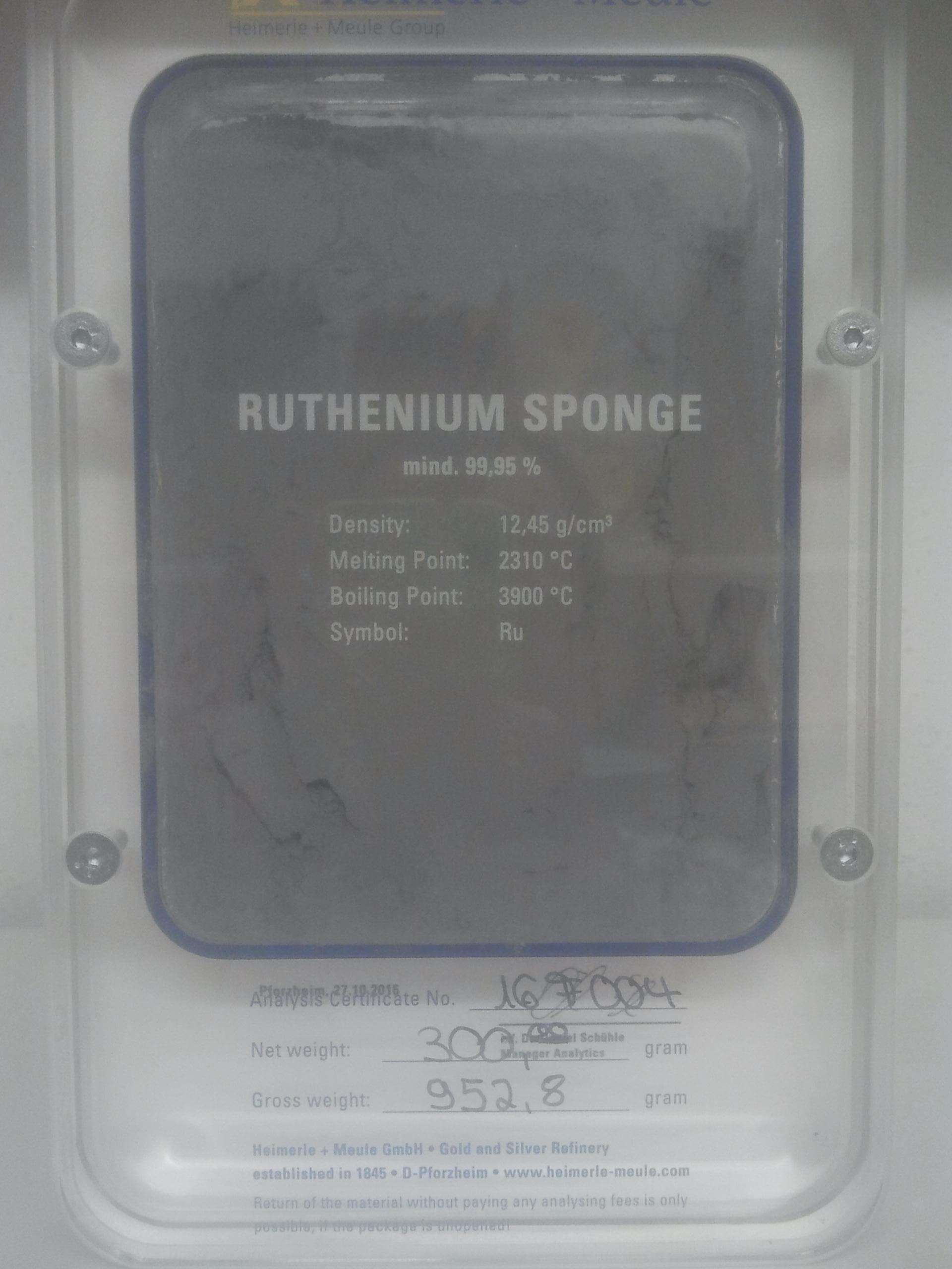 300 Gramm Ruthenium Safebag