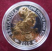1 Unze Silber Britannia 2016 teilvergoldet 1 Unze Silber Britannia 2016 teilvergoldet